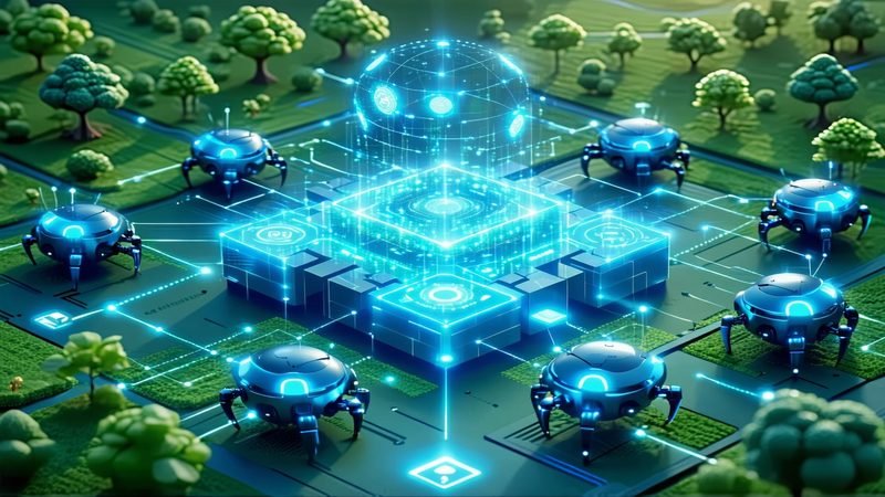 Ilustração: Agentes 'Swarm-Native': A Revolução da Programação Chega ao Agro Brasileiro